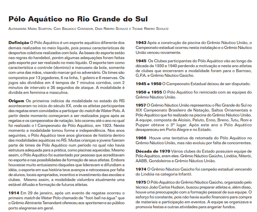 História do Polo Aquático no RS